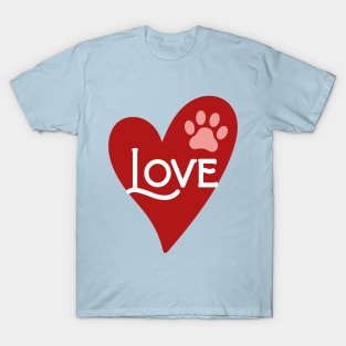 Dog love heart T-Shirt